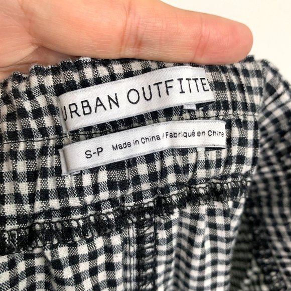 URBAN OUTFITTERS Black and‎ White Gingham Mom Pants Sz SP - Picture 9 of 11